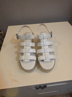Forever 21 White Multi-Strap Platform Sandals